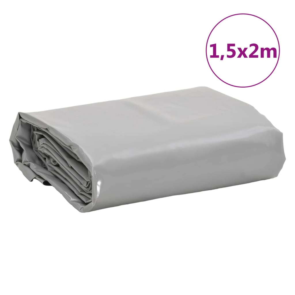 presenning 1,5x2 m 650 g/m² grå