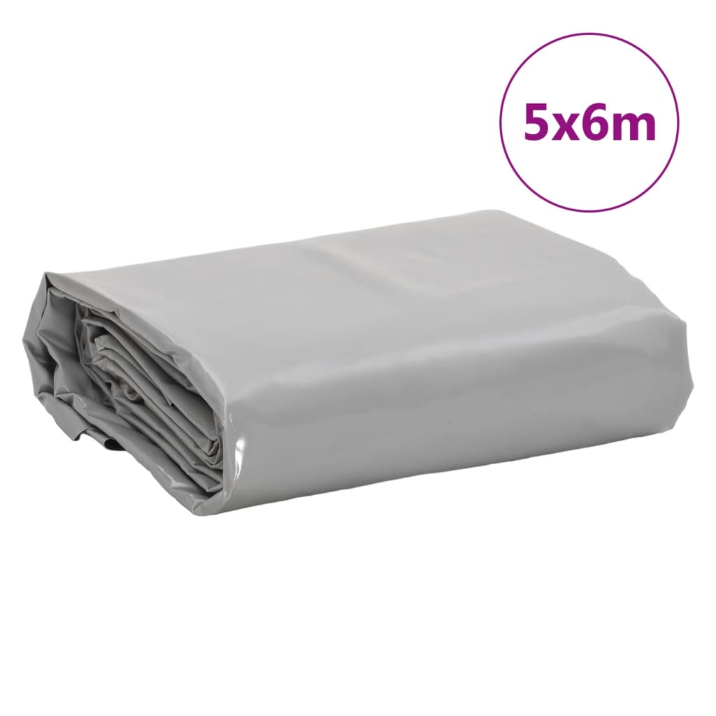 presenning 5x6 m 650 g/m² grå