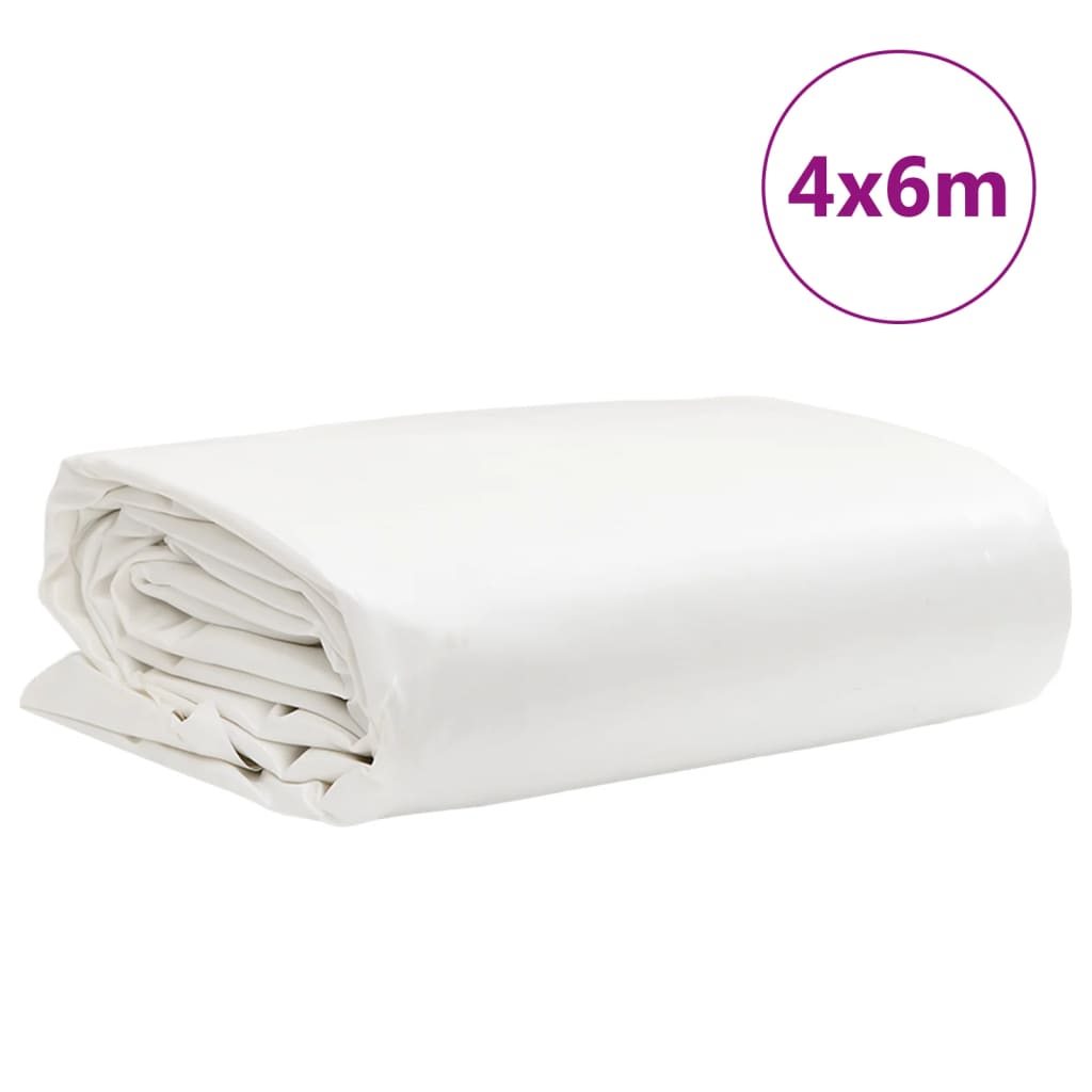 presenning 4x6 m 650 g/m² hvid