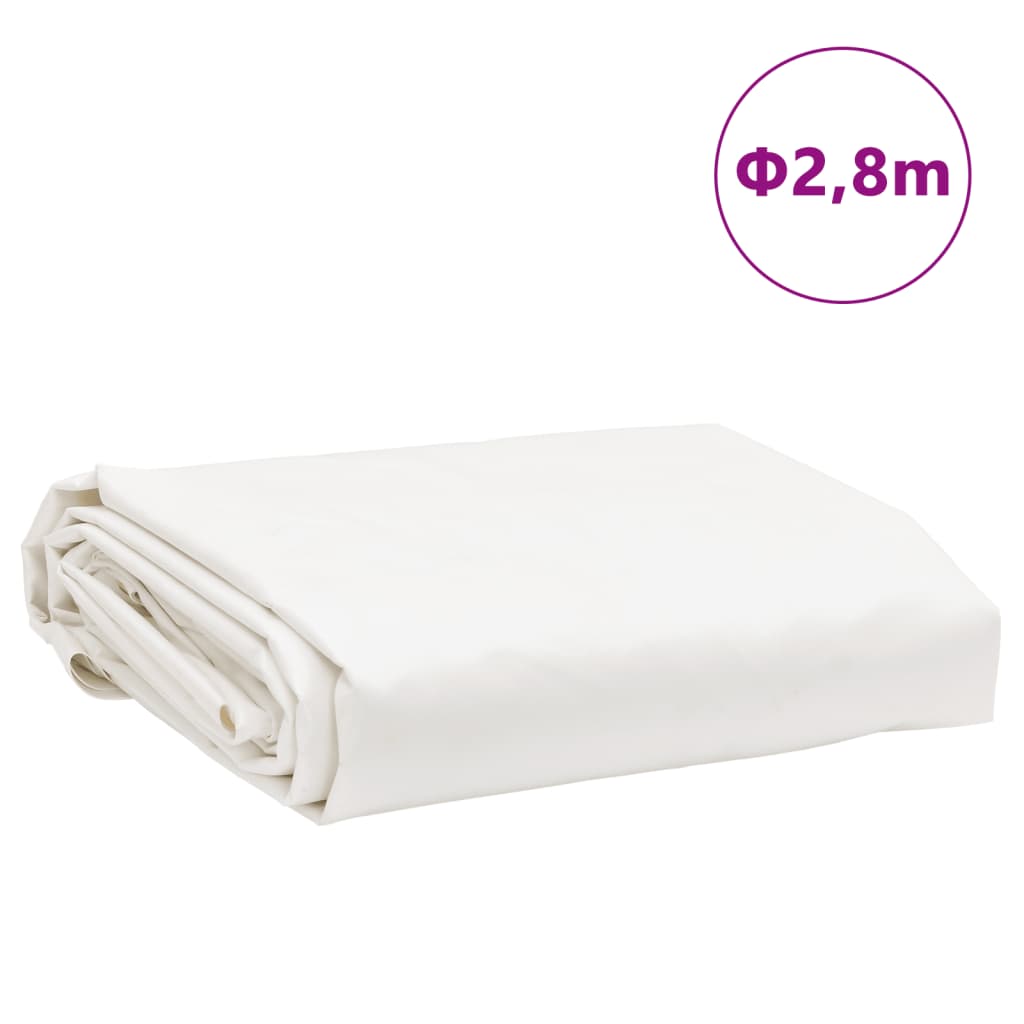 presenning Ø 2,8 m 650 g/m² hvid