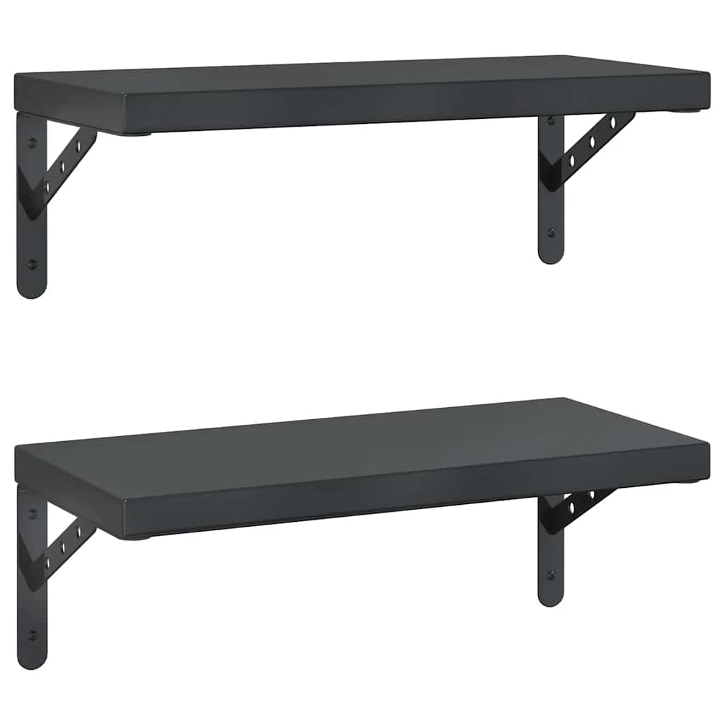 væghylder 2 stk. 50x23,5 cm rustfrit stål sort