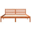sengeramme uden madras 200x200 cm massivt fyrretræ gyldenbrun