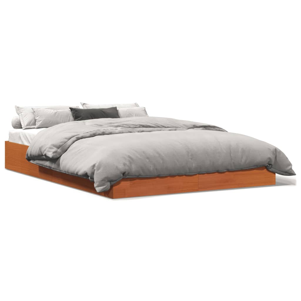 sengeramme uden madras 120x200 cm massivt fyrretræ gyldenbrun