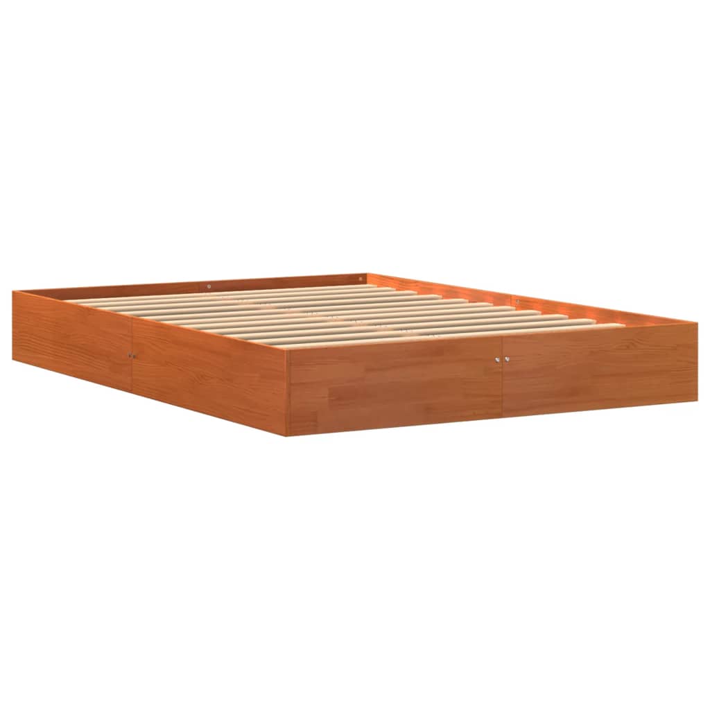sengeramme uden madras 120x200 cm massivt fyrretræ gyldenbrun