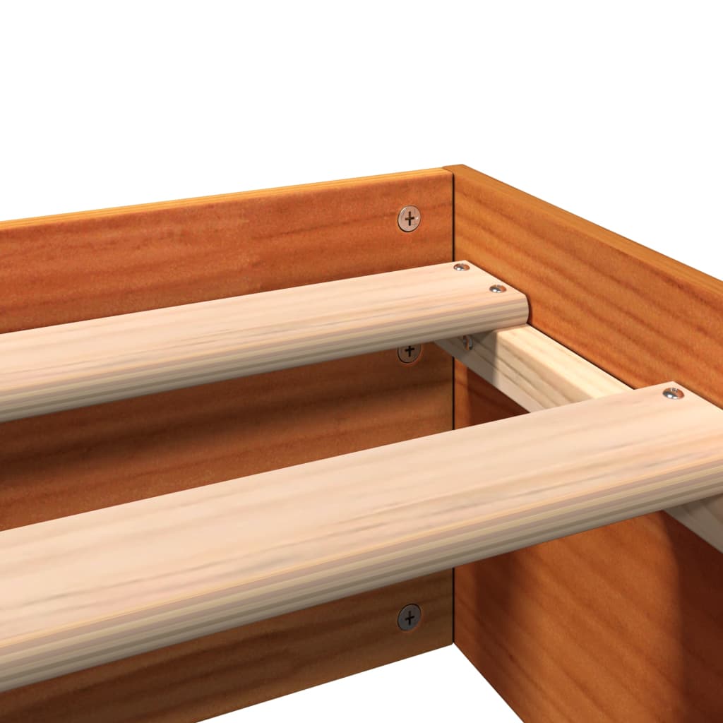 sengeramme uden madras 75x190 cm massivt fyrretræ gyldenbrun