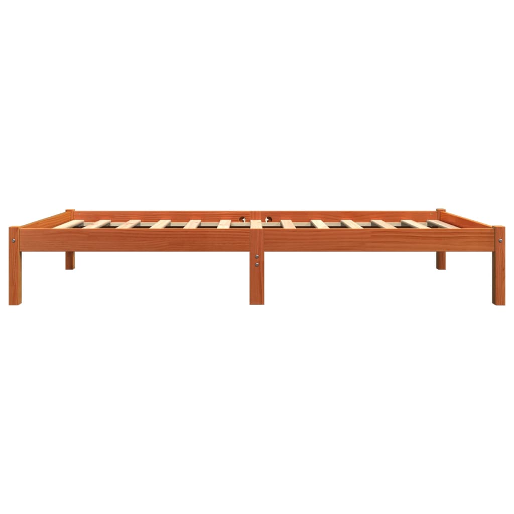 sengeramme uden madras 100x200 cm massivt fyrretræ gyldenbrun
