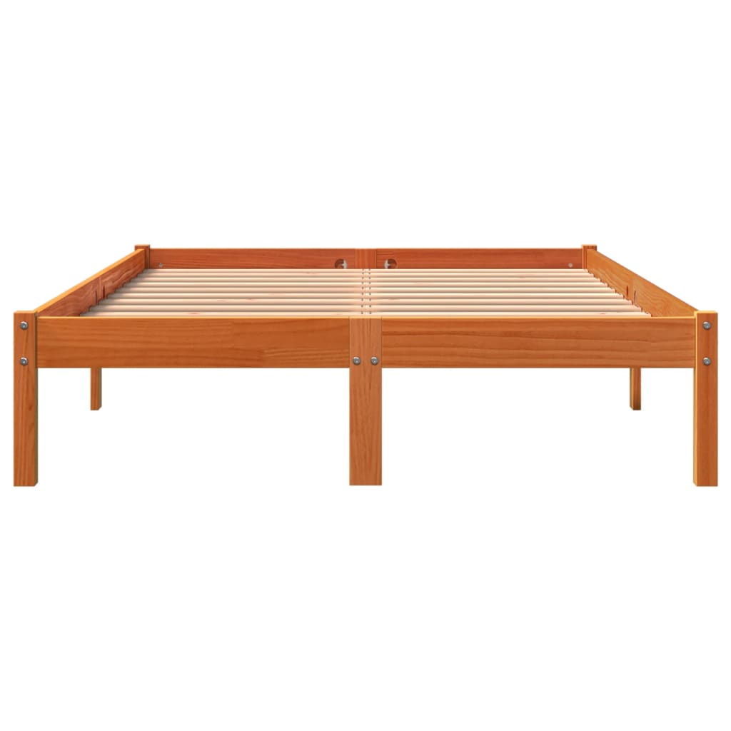 sengeramme uden madras 120x200 cm massivt fyrretræ gyldenbrun
