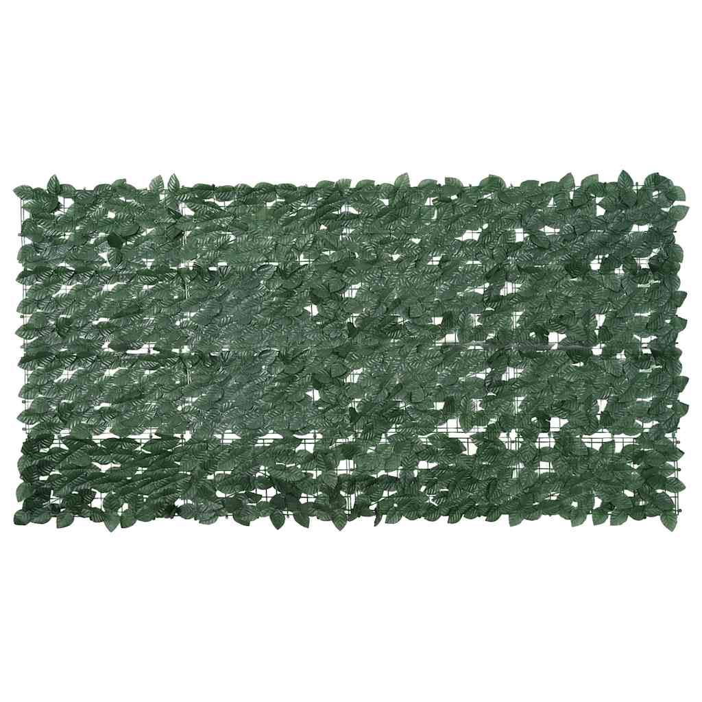 Altanafskærmning 200×100 cm - mørkegrønne blade, kunstigt hegn