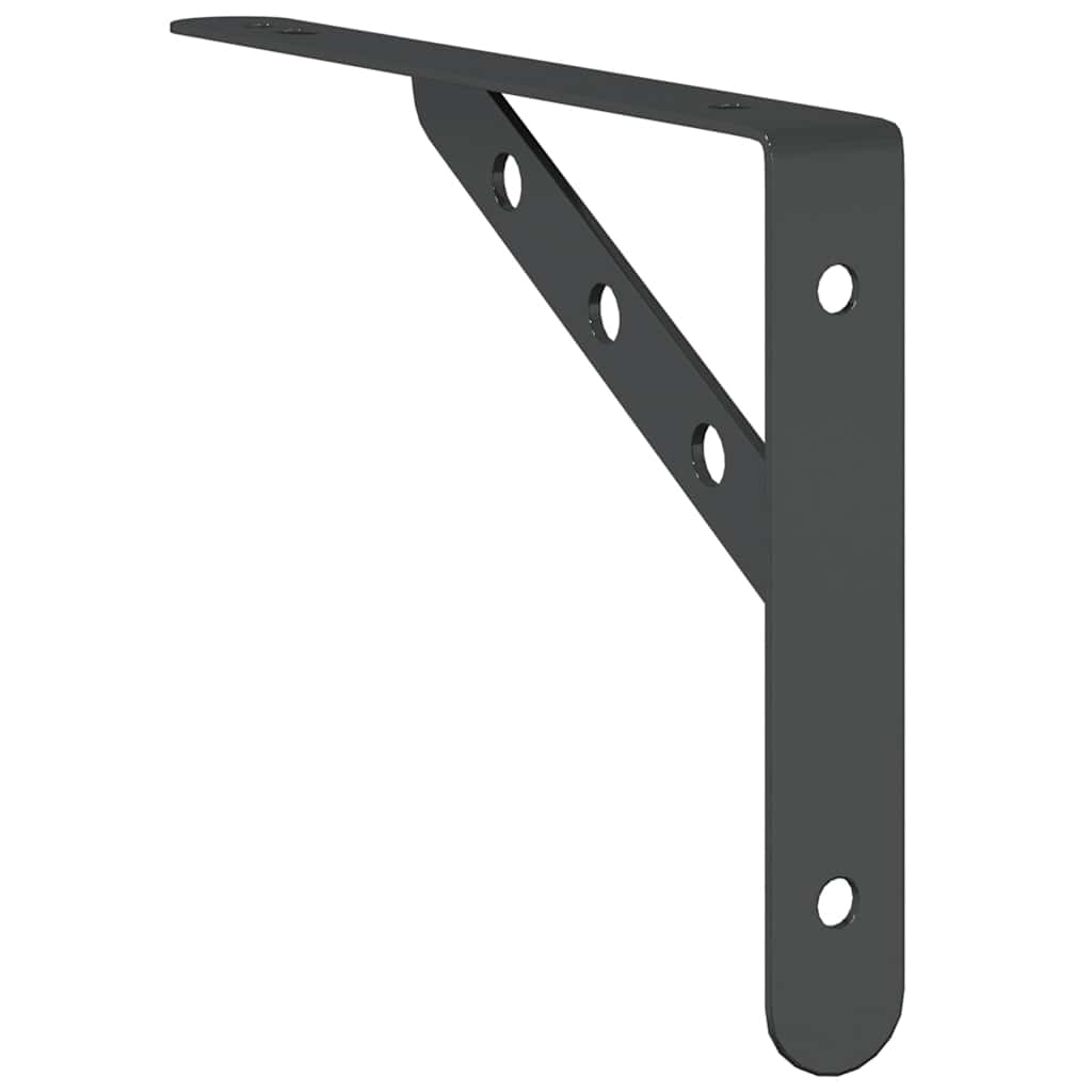 hyldebeslag 4 stk. 23,5x2,5x15,5 cm rustfrit stål sort