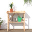 plantebord med hylde 78x38x82,5 cm massivt grantræ
