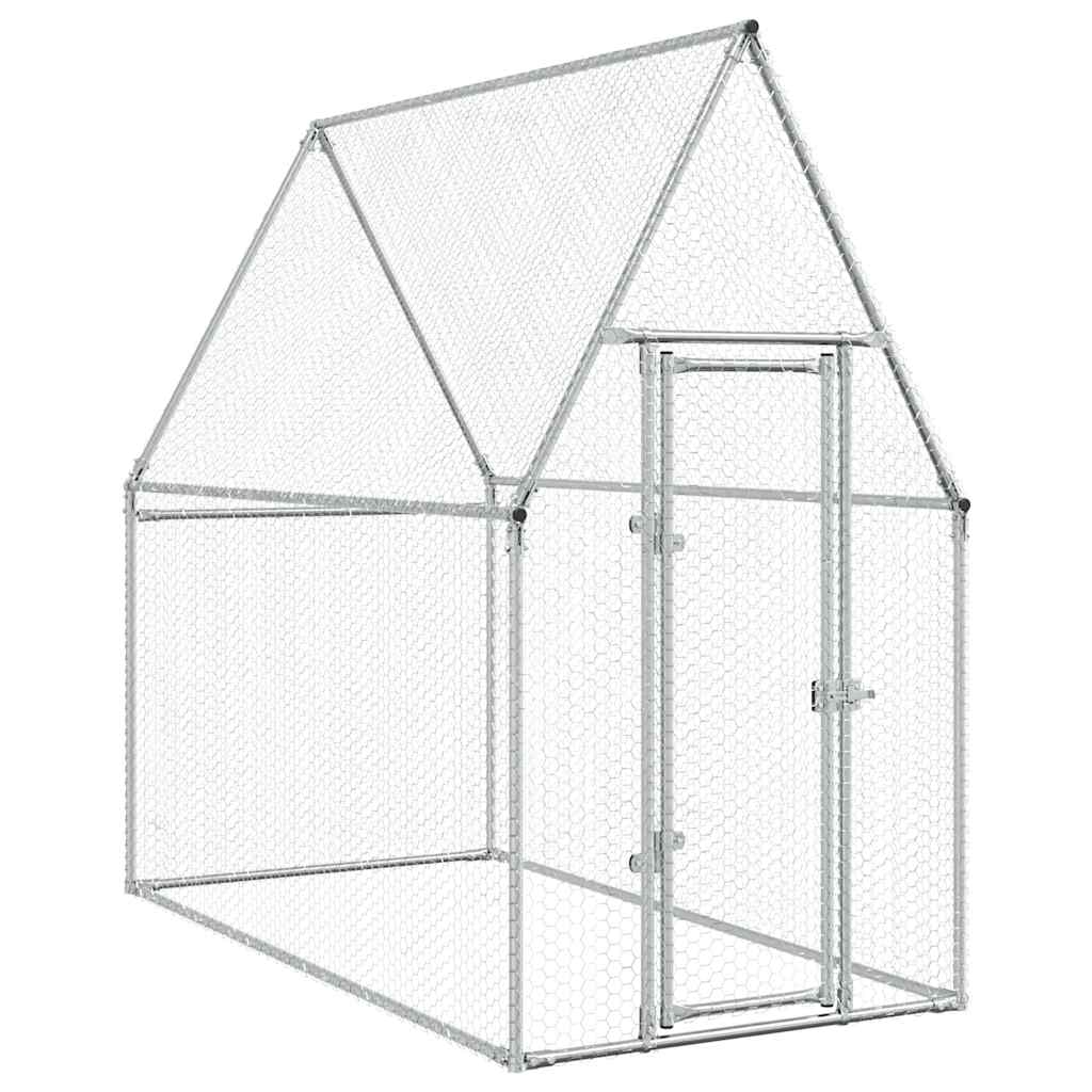 hønsehus 200x100x190 cm galvaniseret stål grå