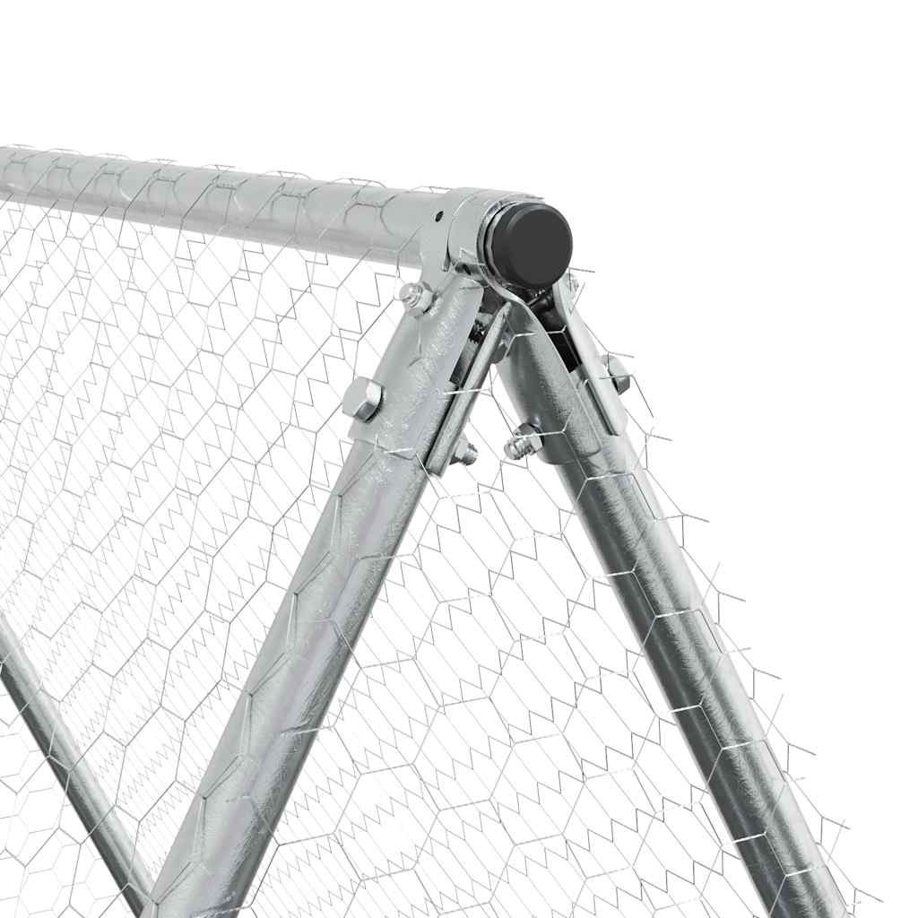 hønsehus 400x100x190 cm galvaniseret stål sølvfarvet