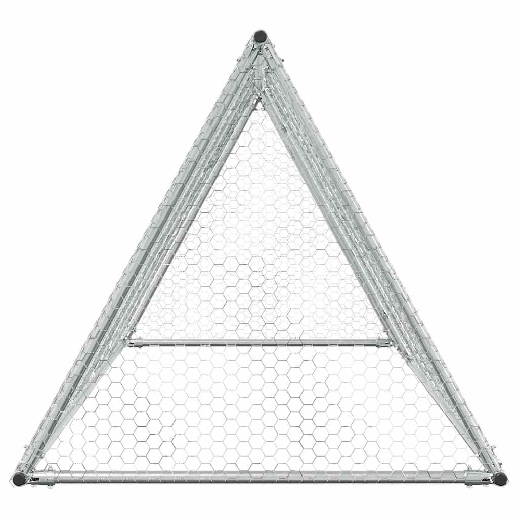 hønsehus 200x105x91 cm galvaniseret stål sølvfarvet