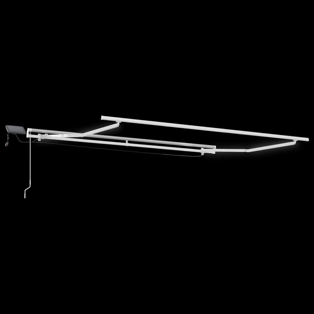 markise med LED-lys 300x250 cm manuel betjening bordeauxfarvet
