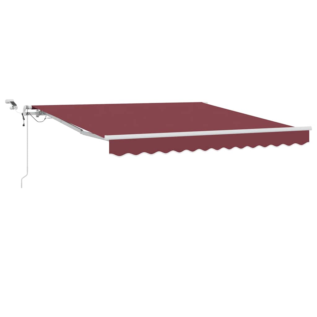 markise med LED-lys 300x250 cm automatisk betjening bordeaux