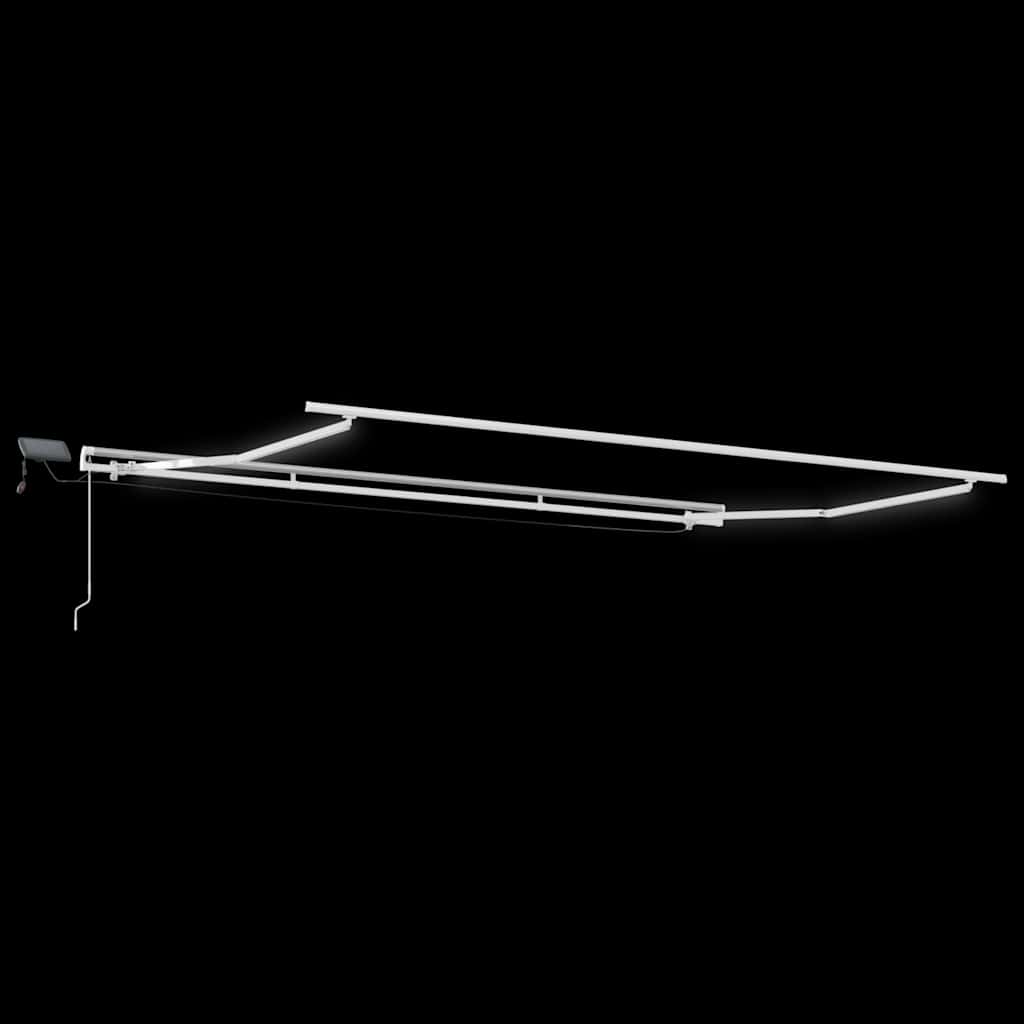 markise med LED-lys 450x300 cm manuel betjening bordeauxfarvet