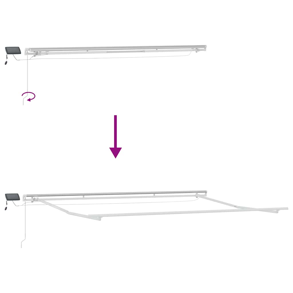 markise med LED-lys 500x300 cm manuel betjening bordeauxfarvet