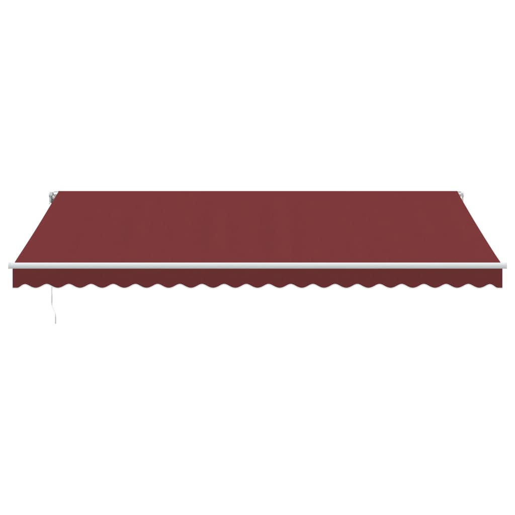markise med LED-lys 500x350 cm automatisk betjening bordeaux