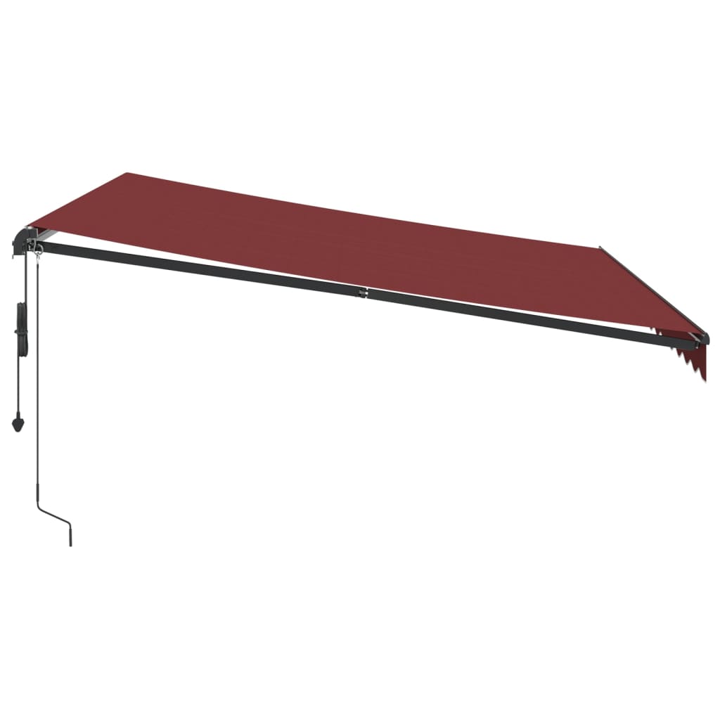 markise med LED-lys 400x350 cm automatisk betjening bordeaux