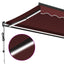 markise med LED-lys 400x350 cm automatisk betjening bordeaux