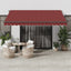 markise med LED-lys 400x350 cm automatisk betjening bordeaux