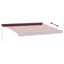 markise med LED-lys 450x350 cm manuel betjening bordeauxfarvet