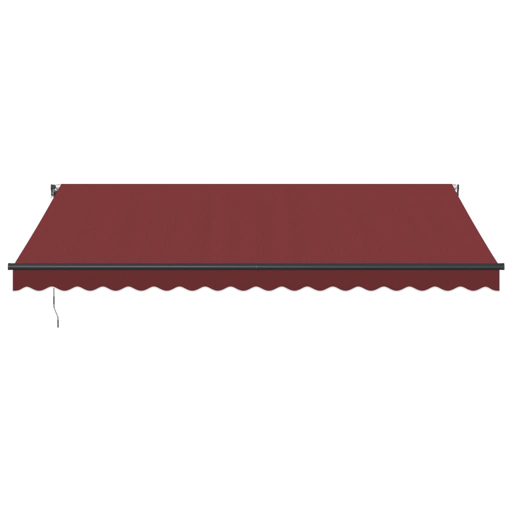 markise med LED-lys 450x350 cm automatisk betjening bordeaux