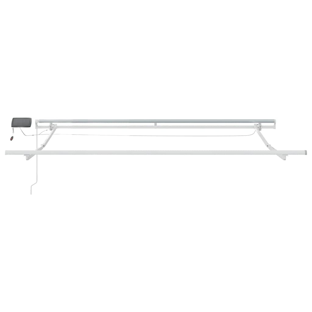 markise med LED-lys 300x250 cm manuel betjening brun