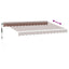 markise med LED-lys 350x250 cm automatisk betjening brun