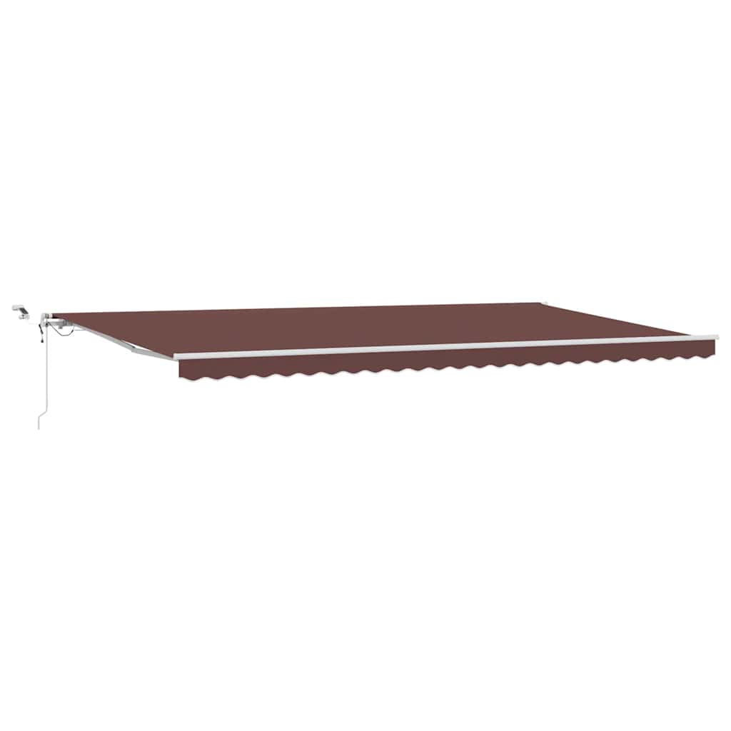 markise med LED-lys 600x300 cm automatisk betjening brun
