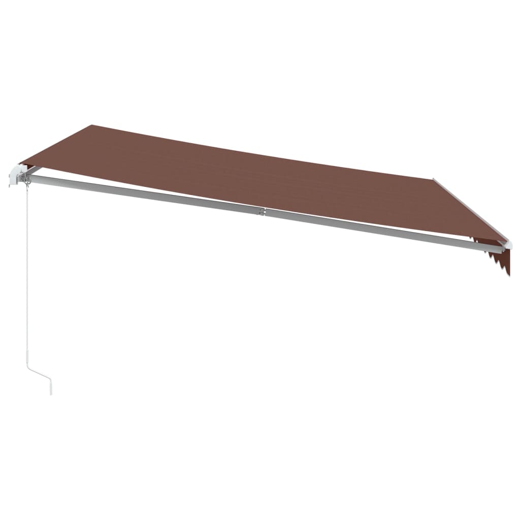 markise med LED-lys 400x350 cm manuel betjening brun