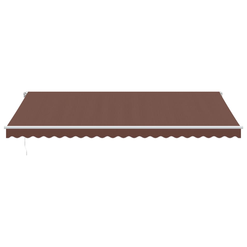 markise med LED-lys 500x350 cm automatisk betjening brun