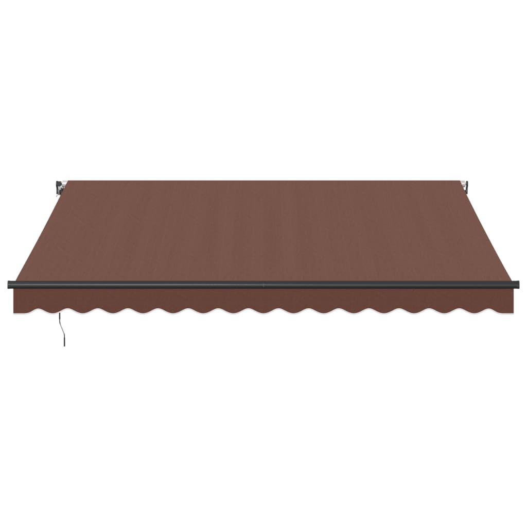 markise med LED-lys 400x350 cm manuel betjening brun