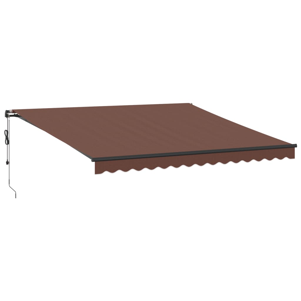 markise med LED-lys 400x350 automatisk betjening brun