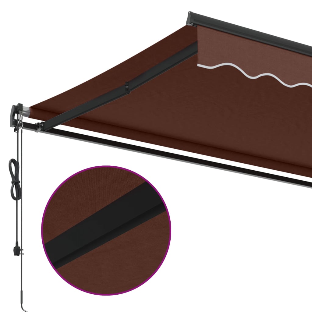 markise 450x350 cm automatisk betjening brun