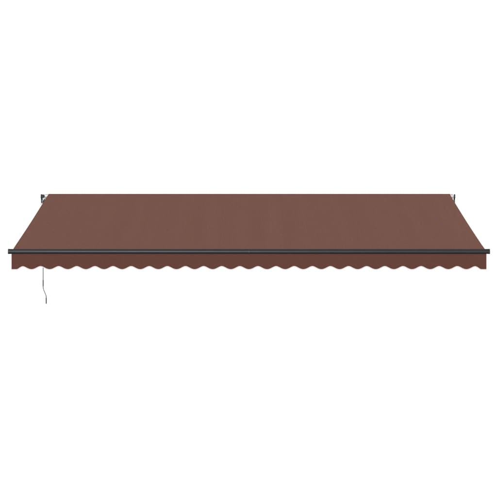 markise med LED-lys 600x350 cm manuel betjening brun