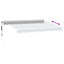 markise m. LED 350x250 cm automatisk betjening antracitgrå hvid