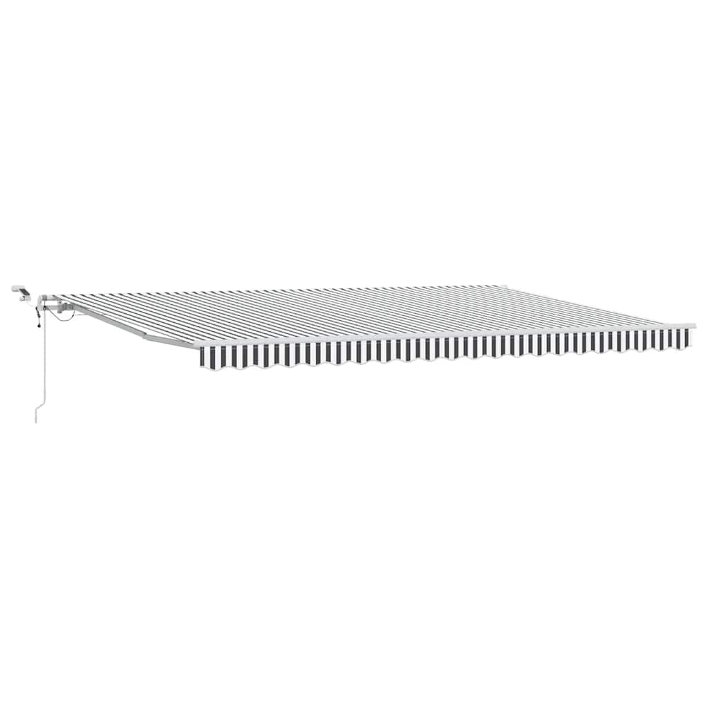 markise m. LED 500x300 cm automatisk betjening antracitgrå hvid