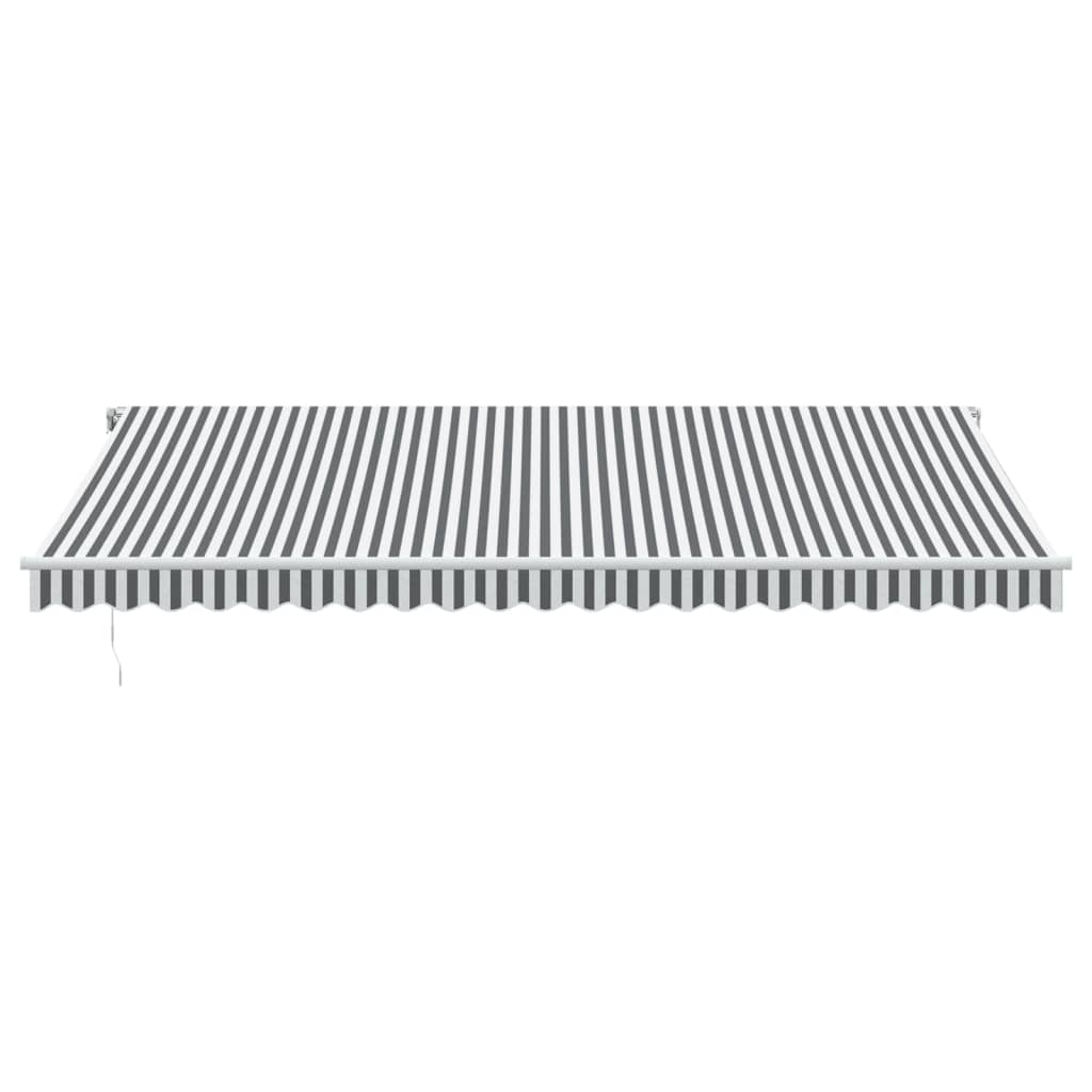 markise 500x350 cm automatisk betjening antracitgrå og hvid