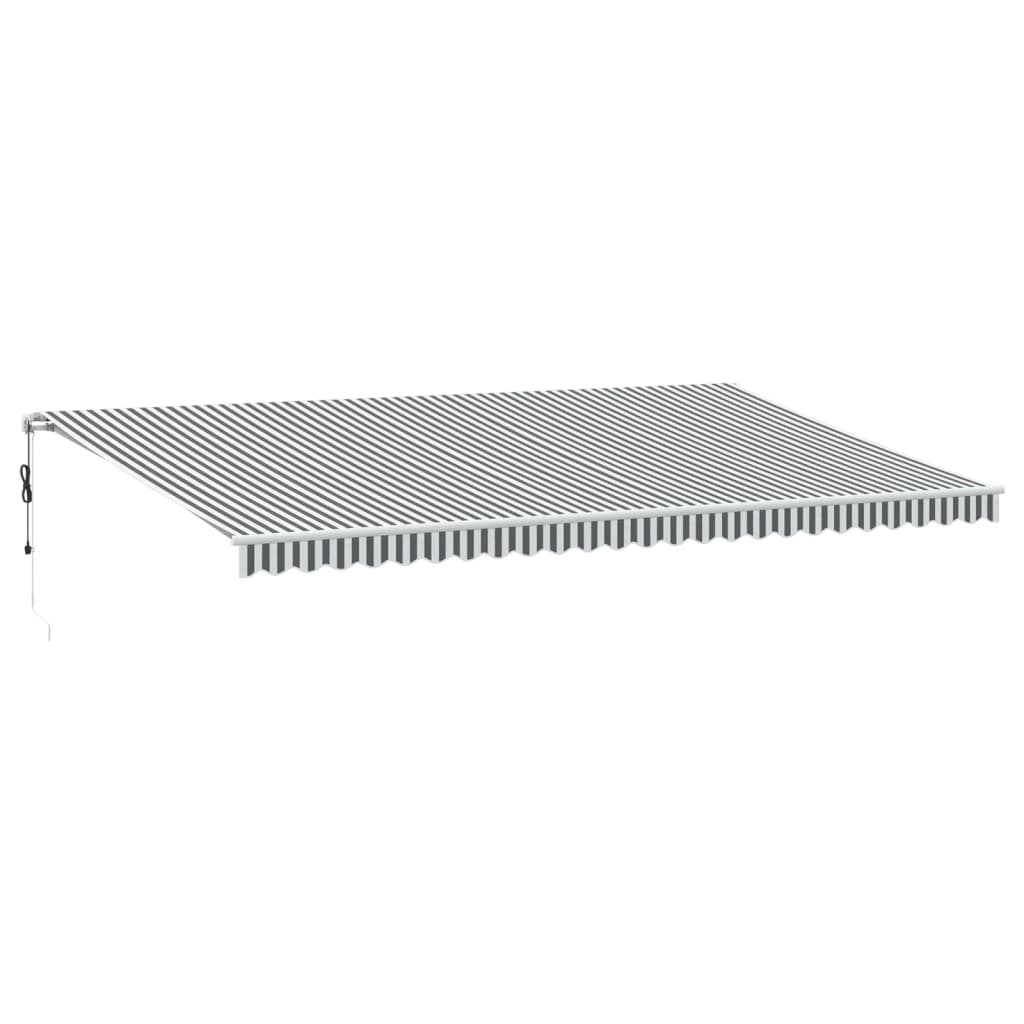 markise m. LED 600x350 cm automatisk betjening antracitgrå hvid