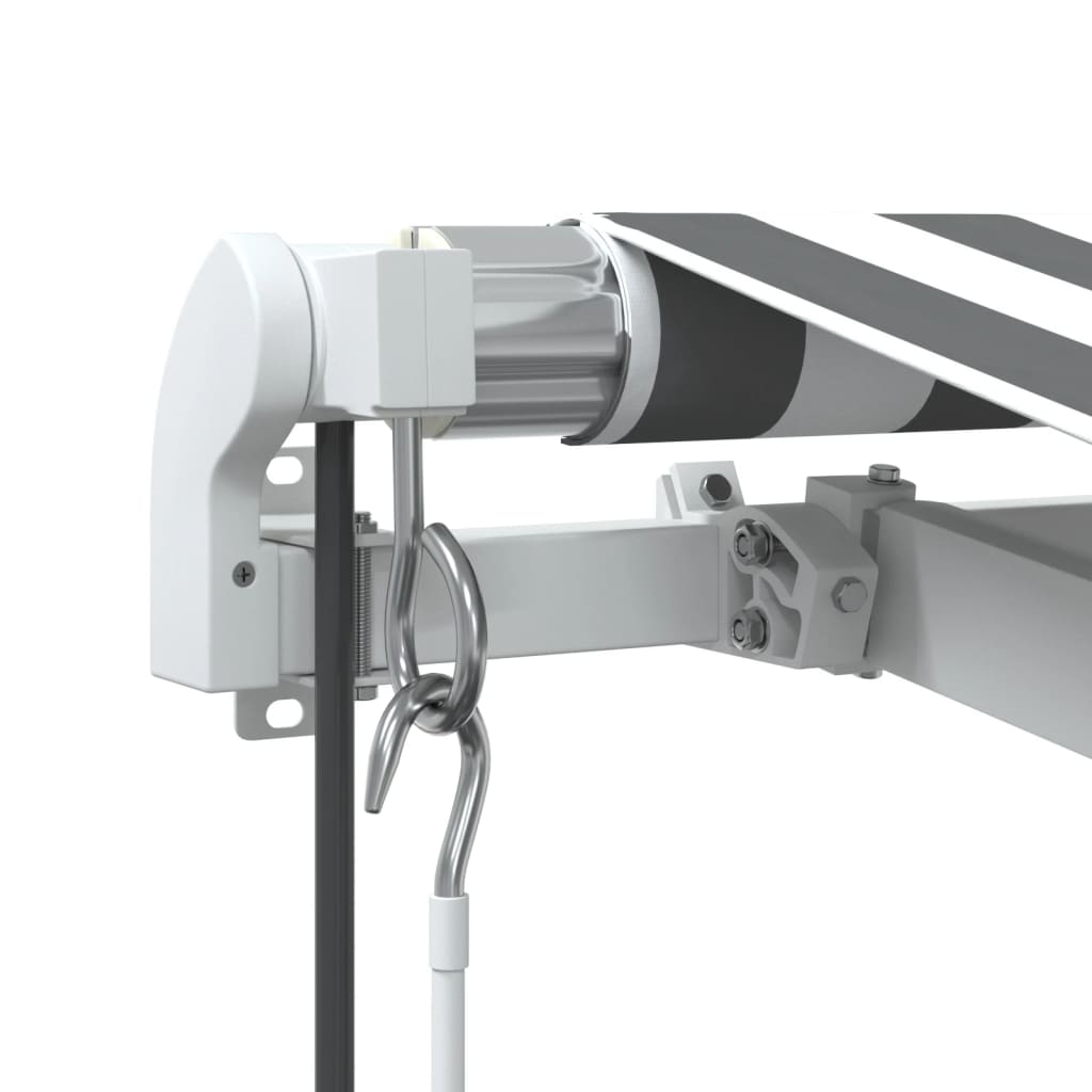 markise m. LED 600x350 cm automatisk betjening antracitgrå hvid