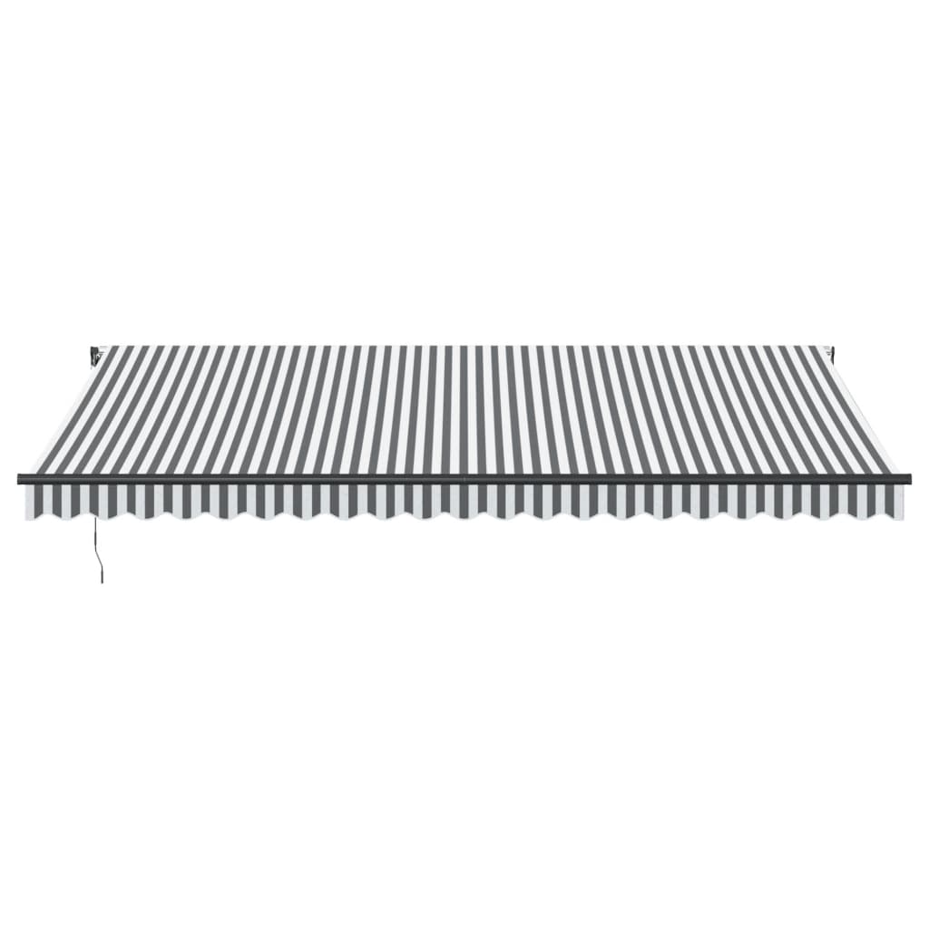 markise m. LED 500x350 cm automatisk betjening antracitgrå hvid
