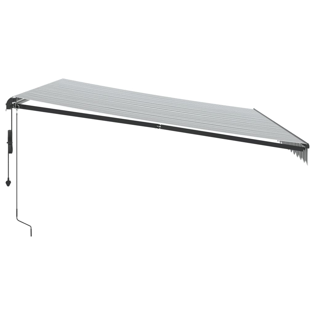 markise m. LED 500x350 cm automatisk betjening antracitgrå hvid