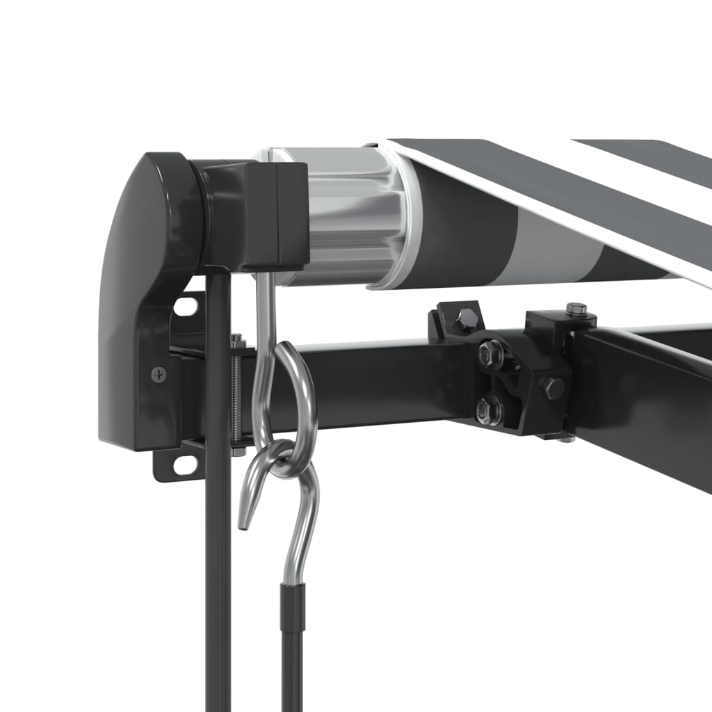markise m. LED 500x350 cm automatisk betjening antracitgrå hvid