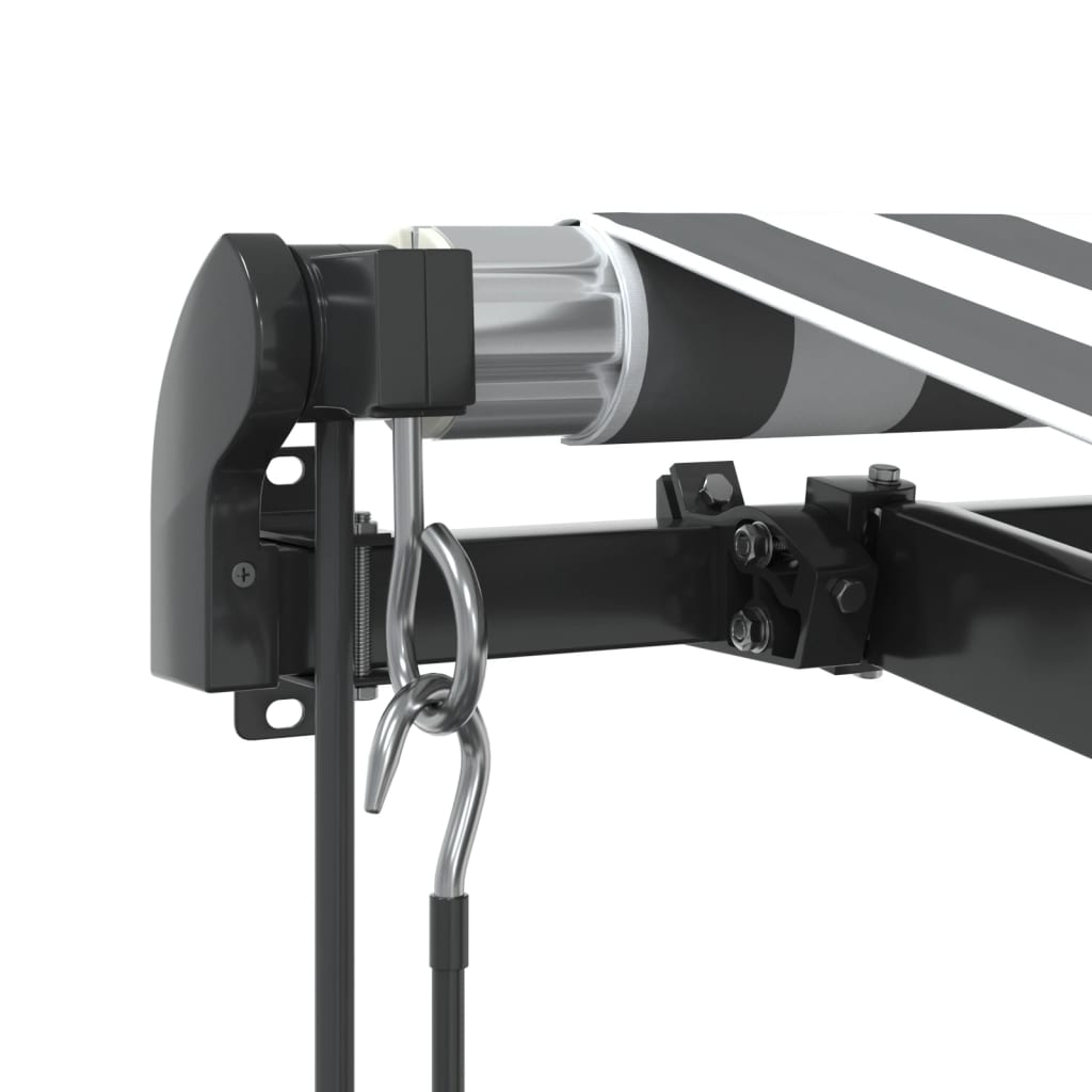 markise m. LED 600x350 cm automatisk betjening antracitgrå hvid