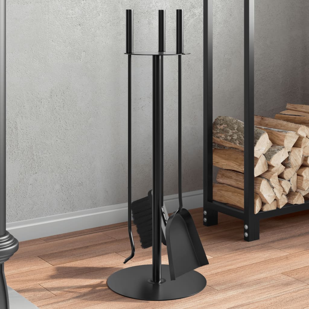 4-delt pejsesæt i stål - 22 × 59 cm, sort
