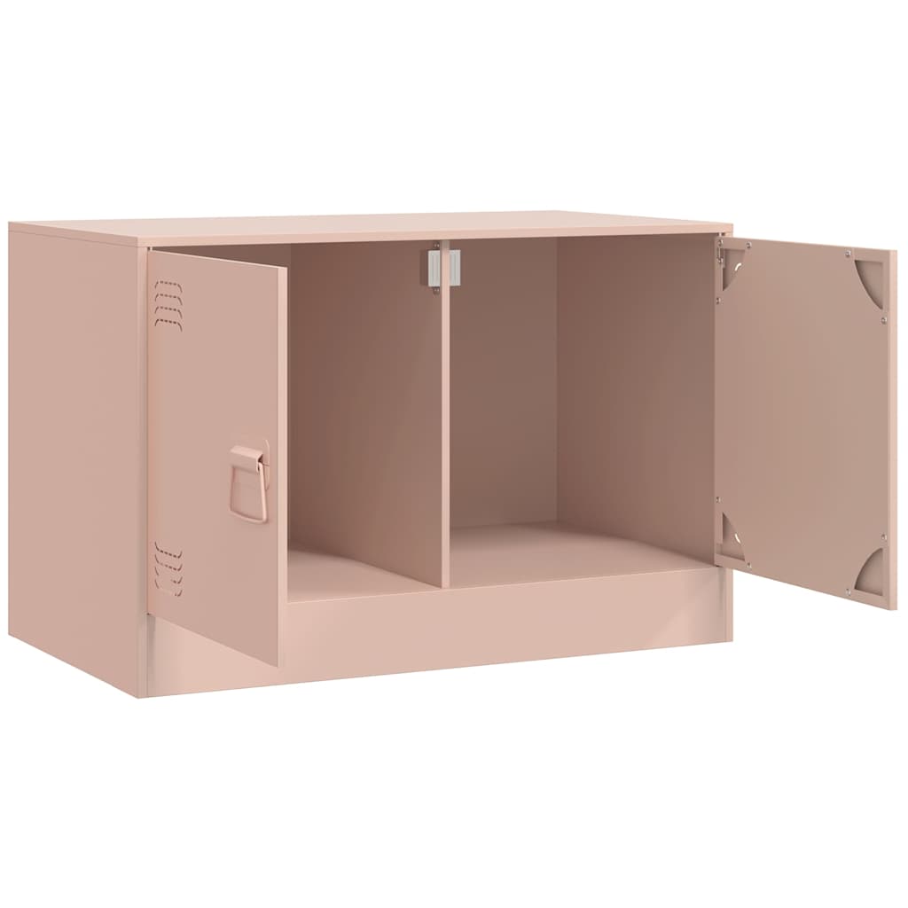 tv-bord 67x39x44 cm stål lyserød