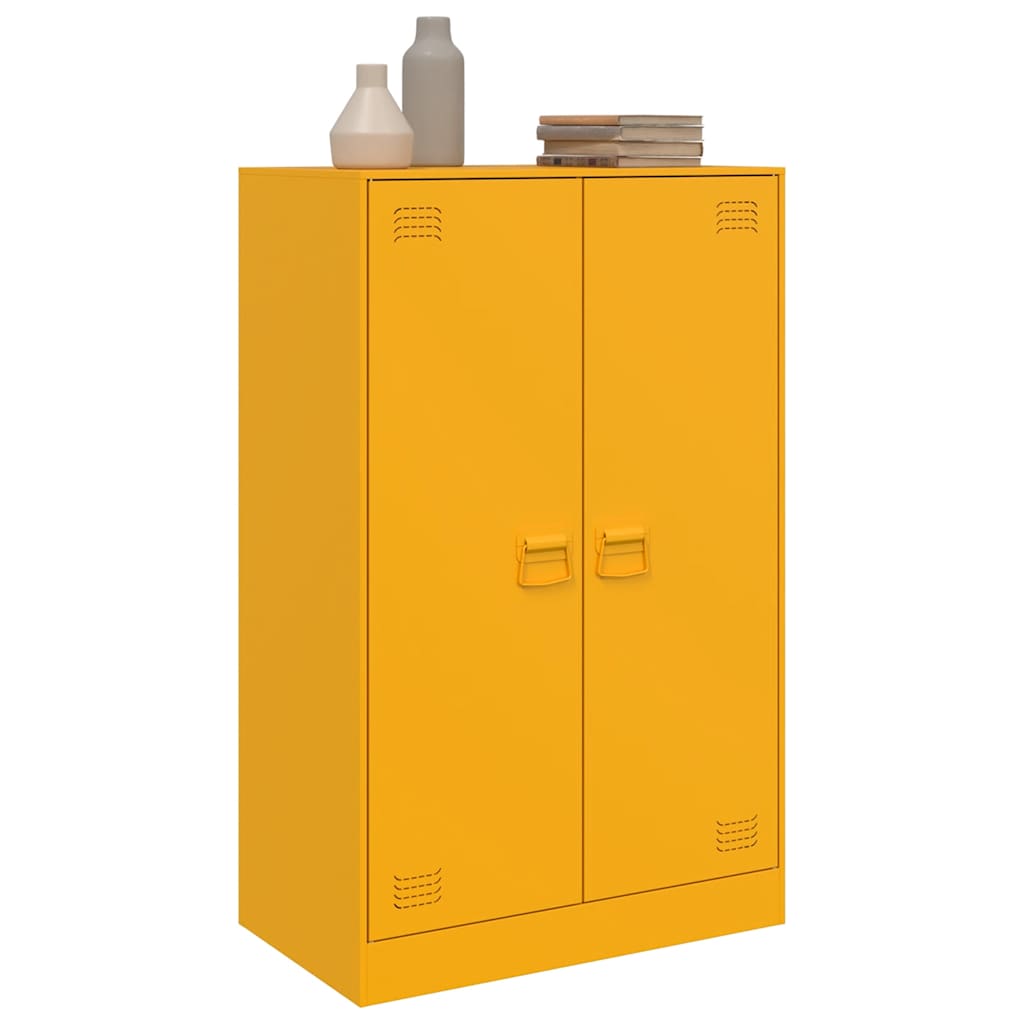 skab 67x39x107 cm stål sennepsgul