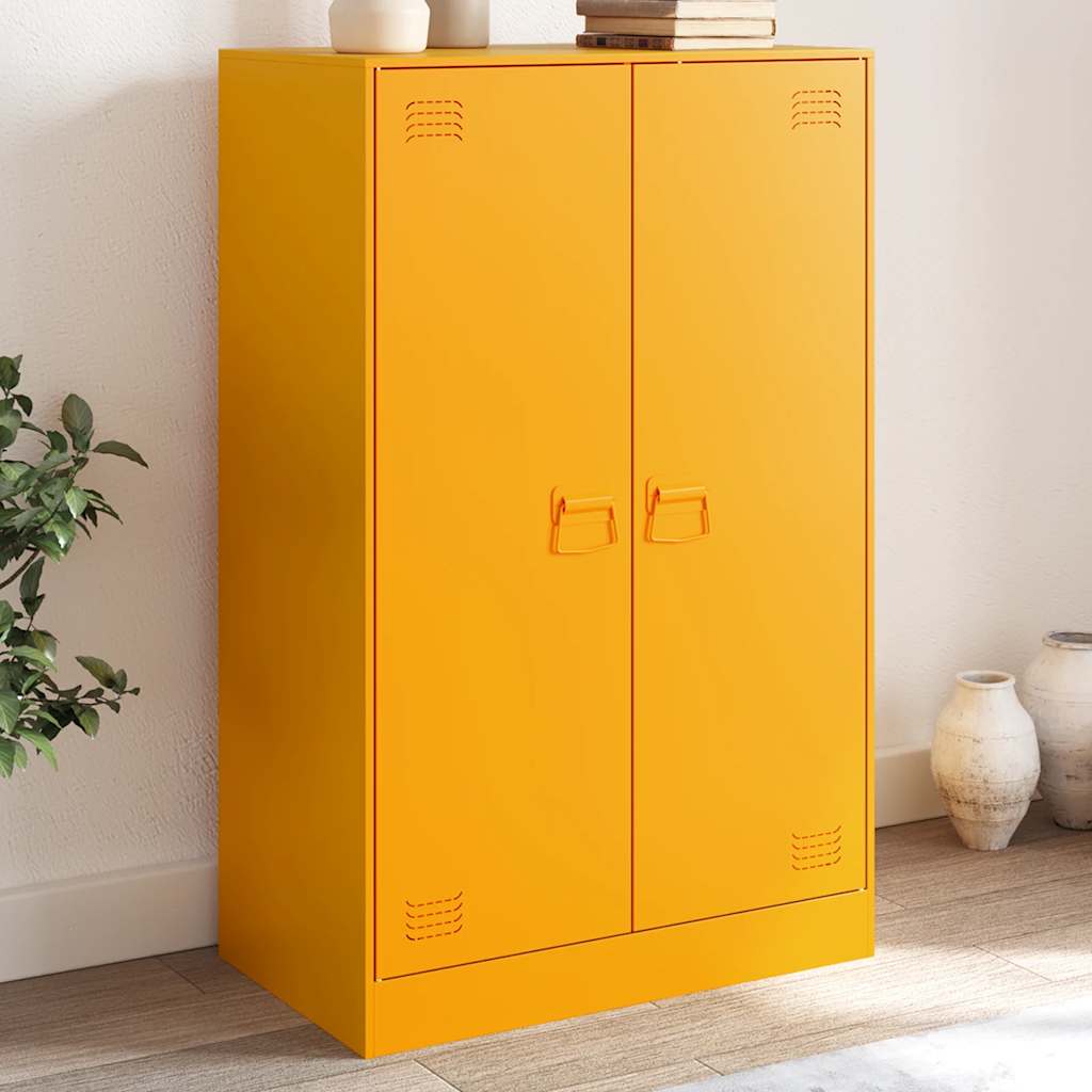 skab 67x39x107 cm stål sennepsgul