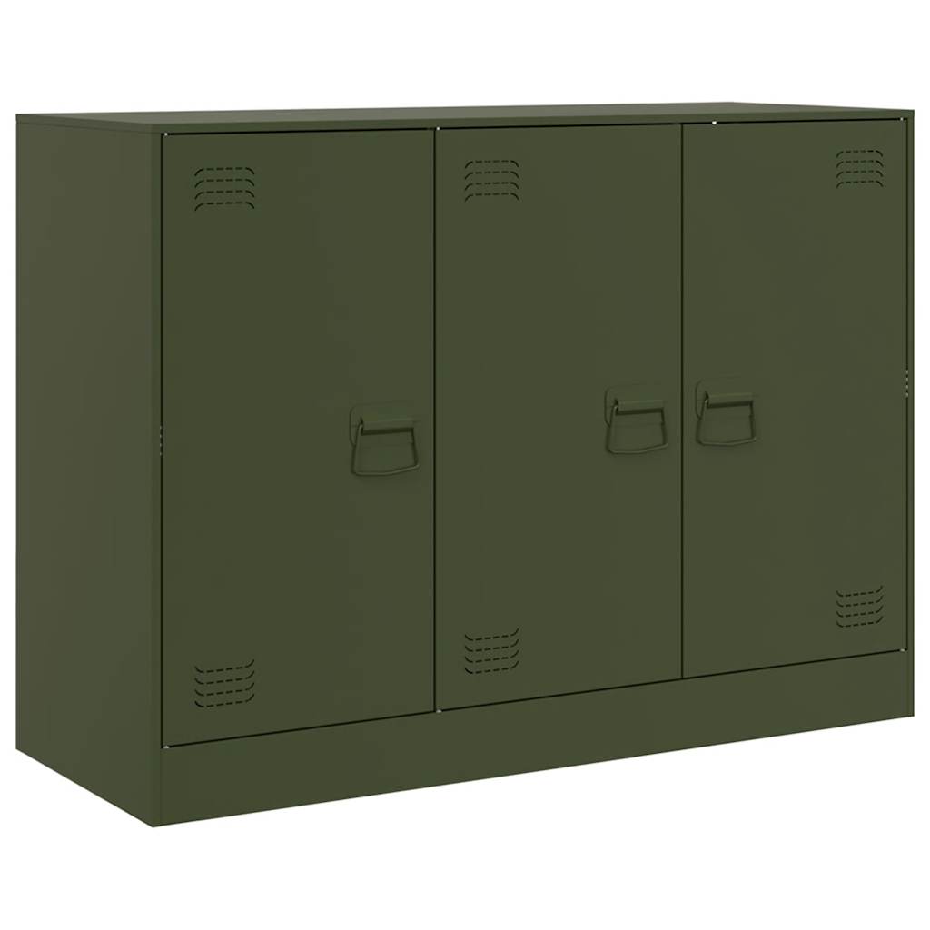skænk 99x39x73 cm stål olivengrøn